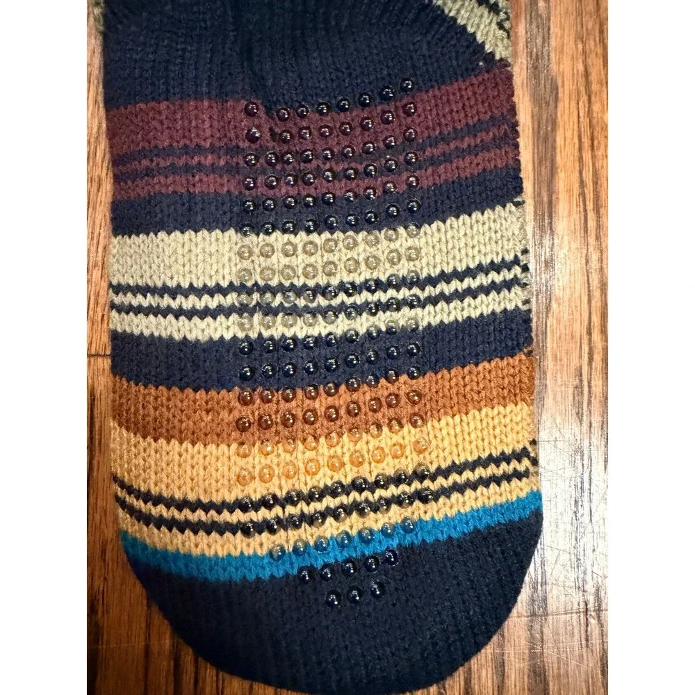 Stance‎ Toasted Slipper Socks Cable Knit Heavy Cushion Medium Burgundy Navy